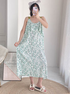 plus Size Silk Sleep Dress Summer Thin Loose Maternity Nightgown Anti-Bulge Point Strapless Gown Long Evening Dress