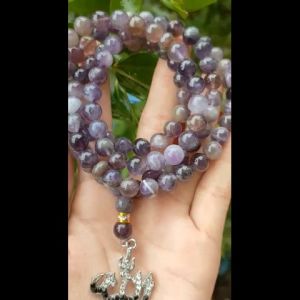 Tasbih Batu Alam kecubung Wulung Ungu isi 99 butir