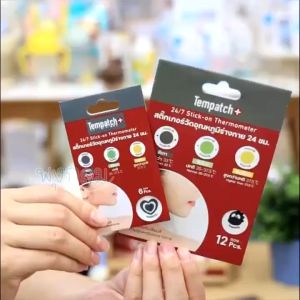TEMPATCH+ สติ๊กเกอร์วัดอุณหภูมิร่างกาย แผ่นแปะวัดไข้ แบบ 6 ดวง (0m+)