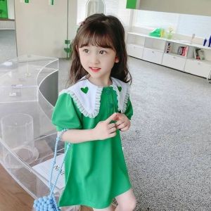 YADOU ชุดแฟชั่นหญิงใหม่ฤดูร้อนชุดเจ้าหญิงสำหรับเด็กผู้หญิงดีไซน์ปกพิมพ์รูปหัวใจเหมาะสำหรับเด็กหญิงอายุ2-14ปี