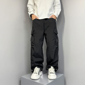 Quần Ống Đứng Rộng Rãi Màu Trơn Mùa Thu 2025 Quần Công Sở Nam Phong Cách Hàn Quốc Có Túi Lớn Quần Thường Ngày Thoải Mái Thoáng Khí