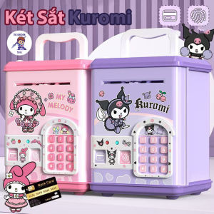Đồ Chơi Két Sắt Kuromi | My Melody Mô Phỏng Vân Tay Quẹt Thẻ Và Mở Bằng Mật Khẩu Heo Đất Tiết Kiệm