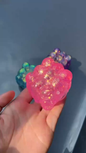 THISEE Shiny Maltose Fidget Toys Bright Colors Cubic Shape Maltose Squeeze Toy Creative Grape Texture Soft Slow Rebound Malt Cube for ADHD Autism Relax