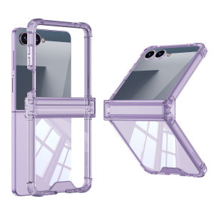 Ốp Điện Thoại Trong Suốt Có Bản Lề Chống Rơi Cho Samsung Galaxy Z Flip 8/7 FE/6/5 - Vỏ TPU PC Chống Sốc Bảo Vệ Bốn Góc Toàn Diện