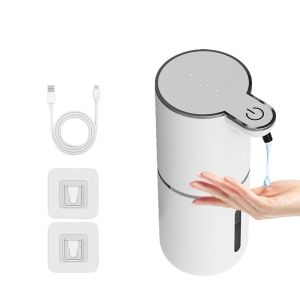 380ML Touchless Light Display No-Press Electric Liquid Foam Cleaner Pump Smart Infrared Automatic Sense Bathroom Soap Dispenser