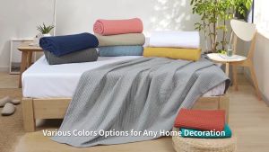 Selimut Thermal Blankets Pure Cotton 70x90 inches For Bed 100% Cotton Waffle Weave Blankets Cozy and Soft Woven Blankets Selimut Hospital Viral
