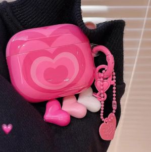 Luxury love heart Airpods Case Earphone Case with Bracelet for Airpods 1/2/3/4/pro Earbuds Headse AirPods Pro Covers