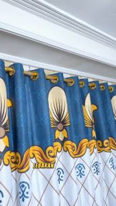Gorden pintu gorden jendela tebal mewah ukuran 135x225 Model smokring 12 Ring