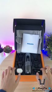 PHILIPS PPM7303 Mini Massage Gun Warm Alat Pijat Elektrik Massager Relaxing 6 Kepala Pijatan Pemijat Terapi Badan di Mobil Rumah Kantor dan lain lain