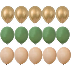 15/20PCS 10inch Balloon Kit Retro Green White Gold Balls Birthday Wedding Anniversary Jungle Summer Party Decor Home Supplies