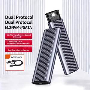 KEBIDU | Kebidumei M.2 NVMe SATA SSD Enclosure 10Gbps External Hard Driver M.2 to USB 3.1 SSD Adapter Tool Free Support M Key and B&M Key