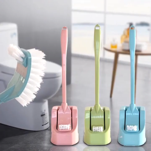 Double-Sided Toilet Brush Long Handle Toilet Brush with Holder Bathroom Accessories Toilet Cleaner Brush