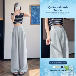 La Chapelle | Quần Dài Chân Rộng Linen Pha Tencel Cao Thắt Lưng Dễ Dàng Nhẹ Nhàng