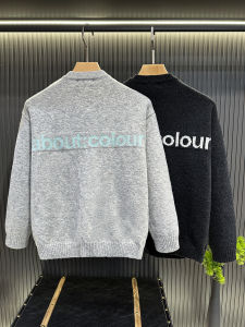 American Style Casual Knitted Letter Print Open Cardigan Sweater Mens Loose Fit Luxury Lightweight Spring Autumn New Arrival