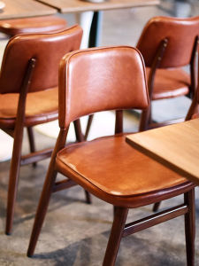 American Retro Back Chair Home Use Dining Soft Padded Stool Designer Single Casual Commercial Iron Art Dining Chair