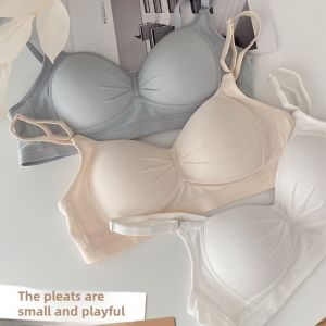 Wireless Bra Seamless Womens Underwear Gathered Large Size Prevents Sagging No Steel Ring Teenage Girls U-Neck Bra