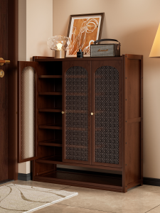 ZHUSHANXIA | Tủ Giày Gỗ Dung Lượng Lớn Kiểu Treo Tường Phong Cách Cổ Điển