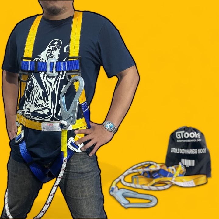 GTOOLS full body harness absorber 1 singgle big hook besar satu sabuk ...