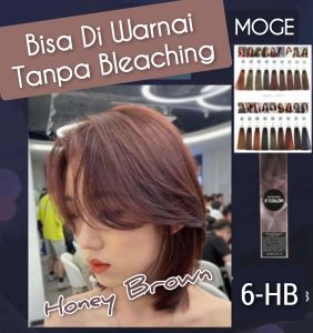 MOGE Profesional 6HB Honey Brown permanen Tanpa Bleaching 6% 9% 12% 100ml oxydant ( campuran ) cat rambut 100gr 3° socolor Wonder WL ash abu majifasion hair colour