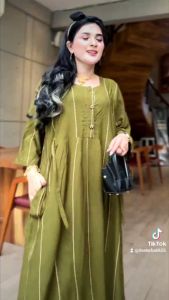 Dress Chibi 3/4 Garis Jumbo Rayon Tebal: Trend Terbaru Busui & Wanita