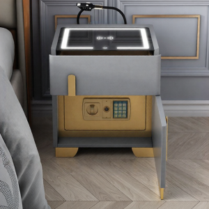 MLZH | Smart Nightstand with Light Wireless Charging and Safe