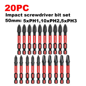 GEINXURN Impact Tough #1#2#3 Phillips 2 in.Insert Driver BitsBulk PH1/PH2/PH3 S2 Alloy Steel Impact Tough Screwdriver Power Bit