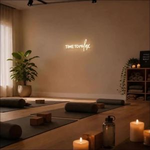 Time To Relax Neon Sign Led Warm White Letter Icon Bedroom Bar Coffee Shop Game Room Club And Birthday Party Art Decor.