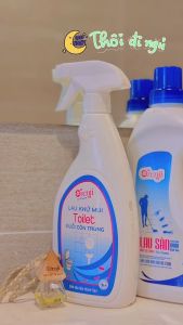 Lau khử mùi Toilet sả chanh đuổi côn trùng Orenji - Orenji mart - Công nghệ nano bạc diệt 9999% vi khuẩn - thơm mát tinh dầu sả chanh Biến nhà tắm thành Spa