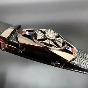 Dây lưng nam dây nịt nam thắt lưng nam da PU 2 lớp măt khóa xoay gạt tự động 360