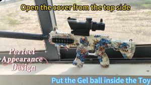 7.4V Automatic Gel Blaster Gun Toy Electric M416 M249 AK Appearance Design Gift for kids with Color Box