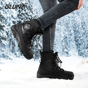 GLUNA Harbin Snow Boots Thickened Fleece Lined Outdoor Winter Boots for Men And Women High Temperature Resistant Waterproof