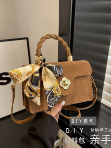 Handmade DIY Dệt Túi Vải Túi Vuông Nhỏ Cổ Điển Túi Đeo Chéo Cho Bạn Gái Túi Đeo Vai Đơn Túi Đeo Chéo Túi Đeo Vai Túi Vuông