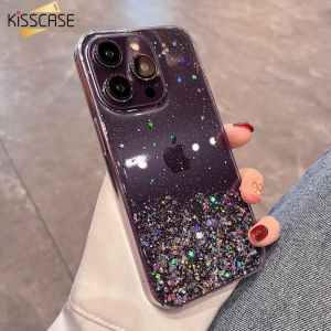 KISSCASE Luxury Transparent Glitter Bling Shiny Clear Soft Silicone Case For Iphone 14 Pro Max 14 Plus 13 12 11 X Xs Max XR Cover