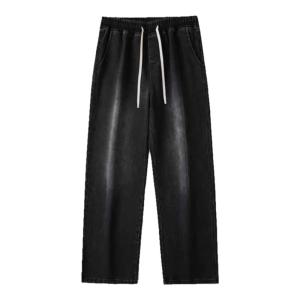 Mens Winter Fleece Lined Loose Straight Leg Jeans Teenage Youth Casual Cotton Denim Trousers with Pockets mid Waist Fit