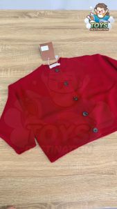 ✅พร้อมส่งในไทย✅ เสื้อคาร์ดิแกนแขนยาว สีแดง แม่ ลูก B241004137
