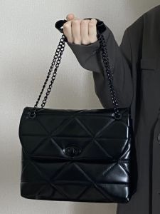 Ladies Commuter Chain Handbag 2025 New Style Fashionable Diamond Pattern Shoulder Crossbody Underarm Bag Soft PU Leather