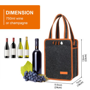 Wine Tote Bag Felt Non-Woven Fabric Gift Packaging for Red Wine Champagne Storage Carry