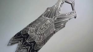 2023 Women's Vintage Sleeveless Sequin Triangle Hem Dress