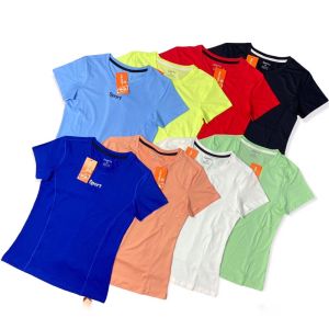 A048 - Áo cộc tay trơn Sport thể thao tập gym yoga nữ vải thun lạnh 4 chiều