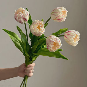 Đàn Hạc Hoa Tulip Giả Cao Cấp Màu Hồng Trang Trí Bàn Ăn Hoa Tươi Phong Cách Ngọt Ngào Lụa Hoa Tươi Trang Trí Bàn Ăn