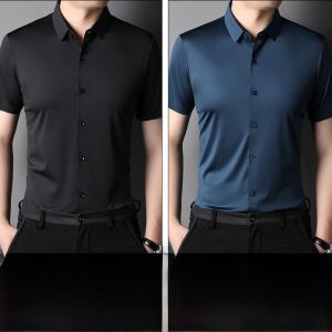 ROMON | เสื้อเชิ้ตแขนสั้นสีขาวบริสุทธิ์สำหรับธุรกิจ