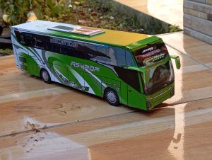 MINIATUR BUS BASURI VIRAL FULL BASURI DAN LAMPU