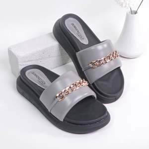 Dunkenstock LEONA Sandal Wanita Tinggi 5cm Selop Tidak Licin Sendal Beleza Wedges Slop Rumah Belezza Kekinian Premium