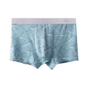 Miiow | Mens Ice Silk Cotton Underwear Breathable Comfortable Boxer Shorts Antibacterial Loose Fit Four Corner Pants Fresh Style
