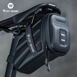 WEST BIKING Bicycle Saddle Bag 1.8L EVA Hard Shell Waterproof Bike Bags MTB Road Bike Tool Pouch Saddle Bag Bike Accessories