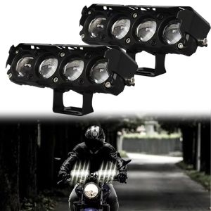 Motorcycle headlight dual-color led headlight four-eyed headlight high and low beam waterproof electric motorcycle front headlig