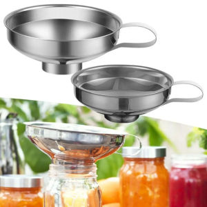 YESPERY Stainless Steel Wide Mouth Canning Funnel Salad Dressing Liquid Funnel Canned Fruits Jam Funnel Kitchen Tools Gadgets