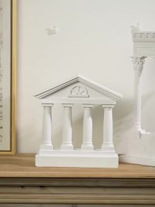 Decorative Greek Roman Forum Temple of Vespasian Corner Column Statue Pillars Figurine for Home Office Desk Garden Decoration