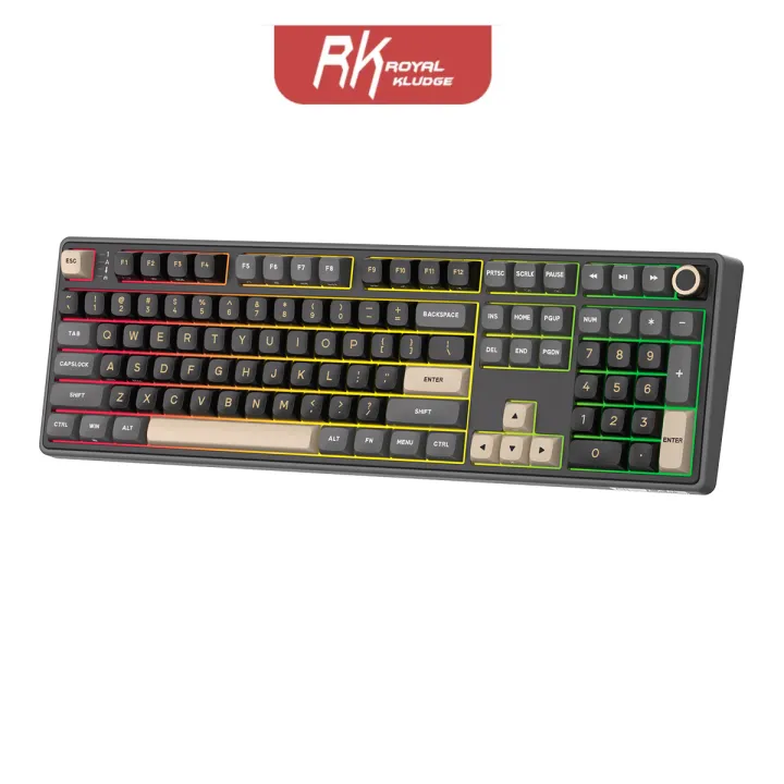 ROYAL KLUDGE RK R108 100% Gasket Wired With Knob Mechanical Keyboard