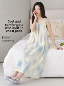 Miiow | Antibacterial Summer Sleepwear Womens Sleeveless Vest Thin Cool Feeling Wearable Home Clothes Cat Person MiiOW Q52608-1